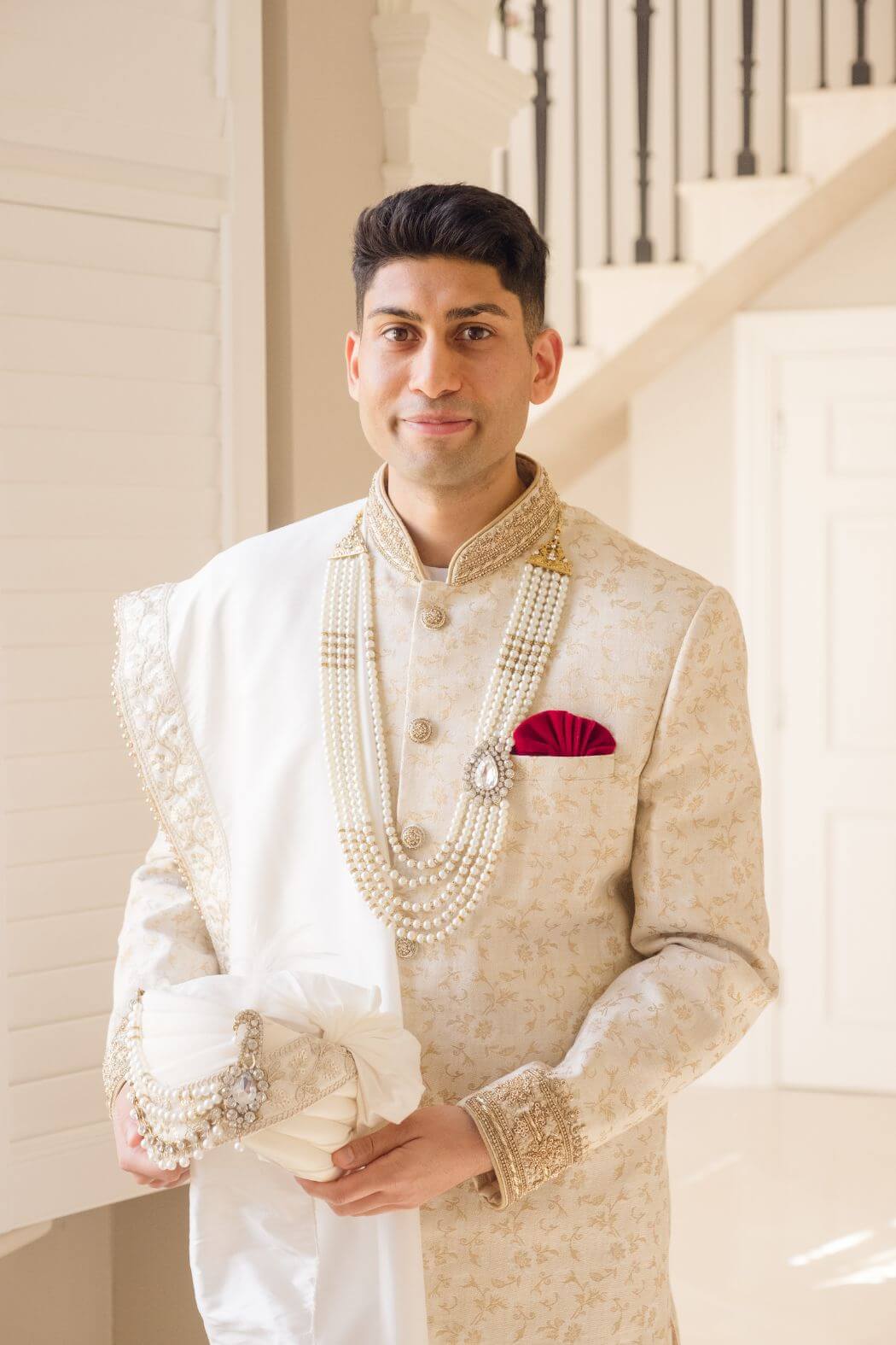 Groom portrait at an Indian wedding in Delhi