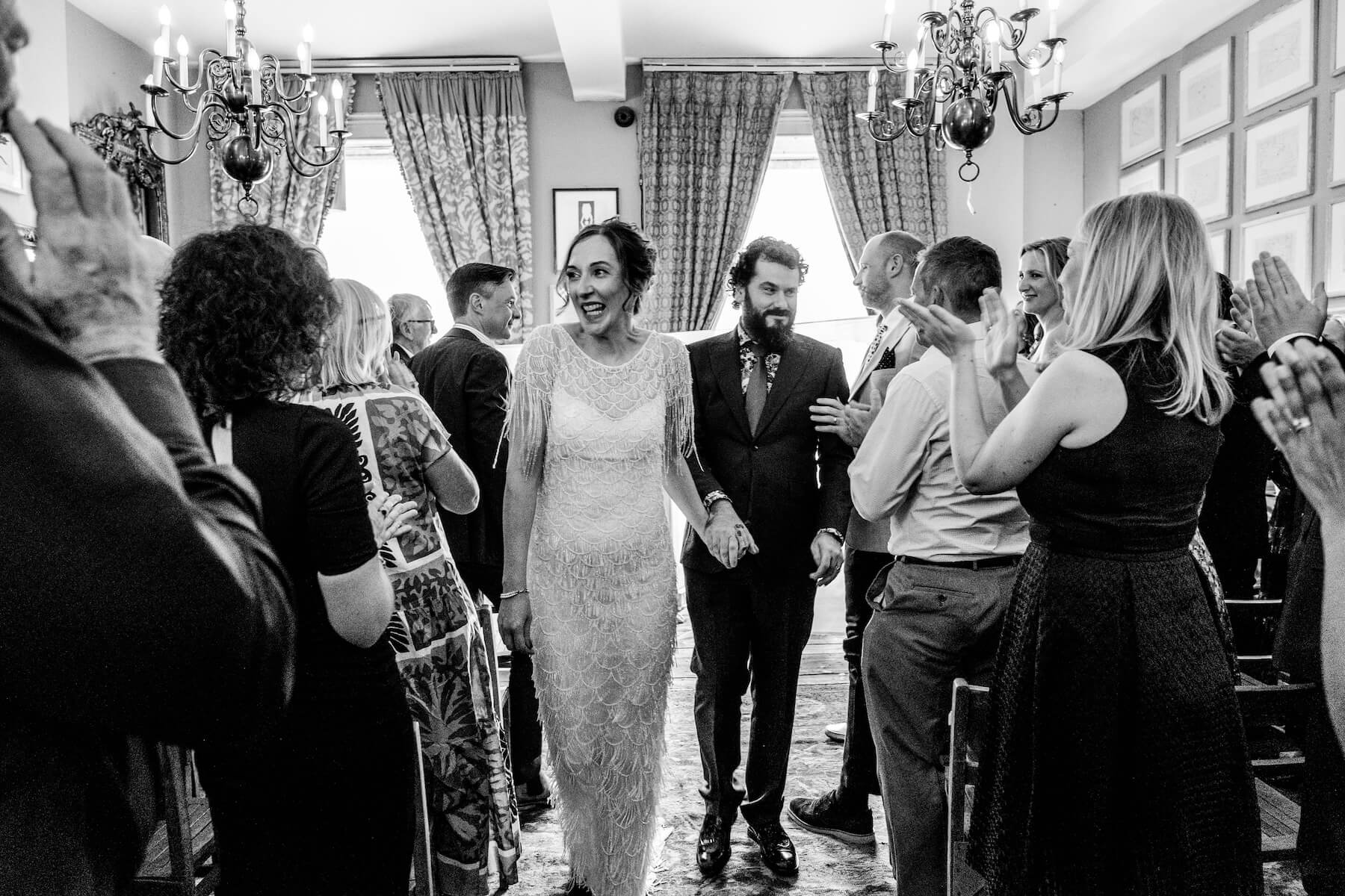 Wedding ceremony at Brunswick House, London city micro wedding