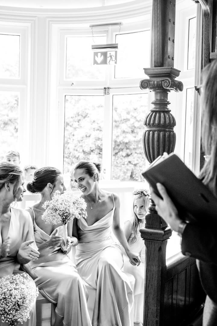A wedding photographer at work