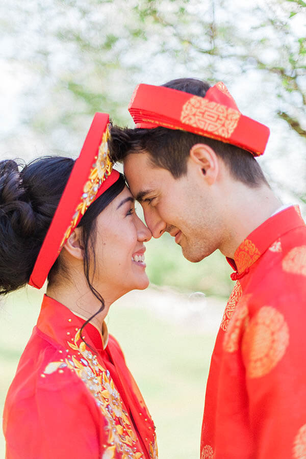 Couple at their destination wedding abroad