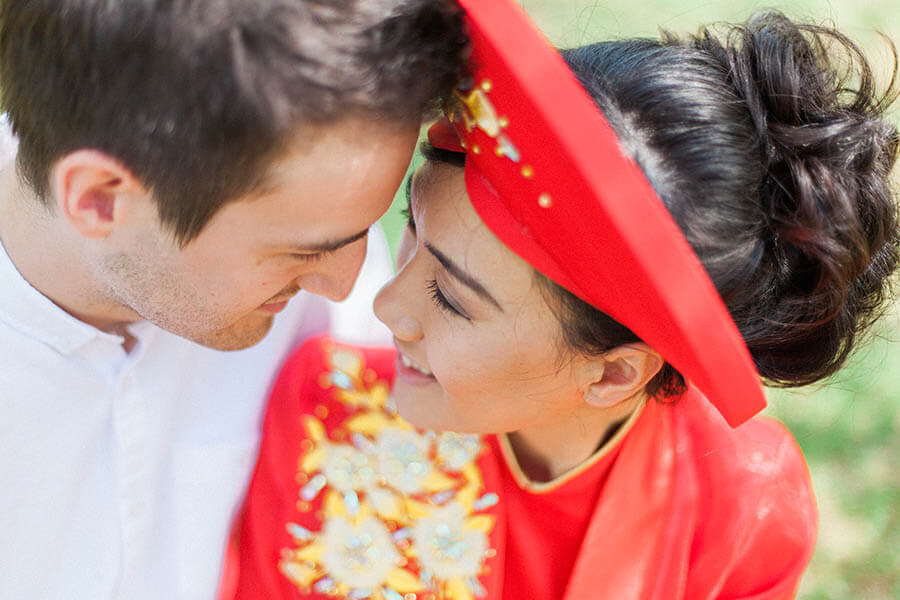 Couple abroad before their wedding