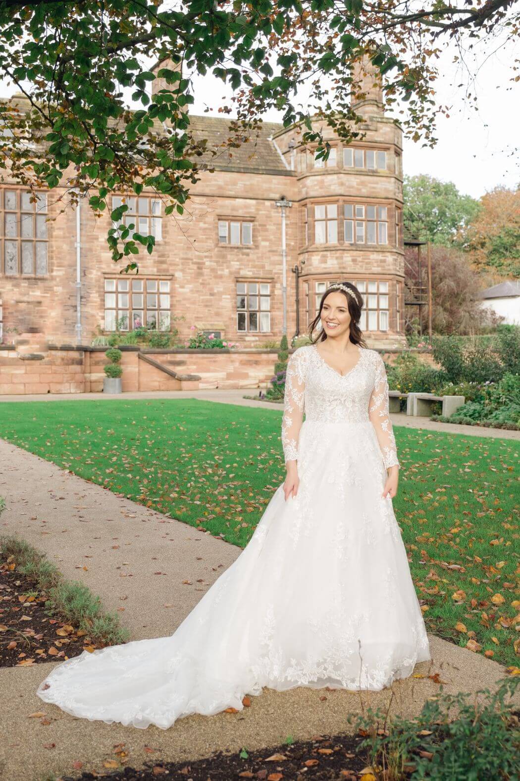 Wedding ceremony in the gardens at Standon Hall