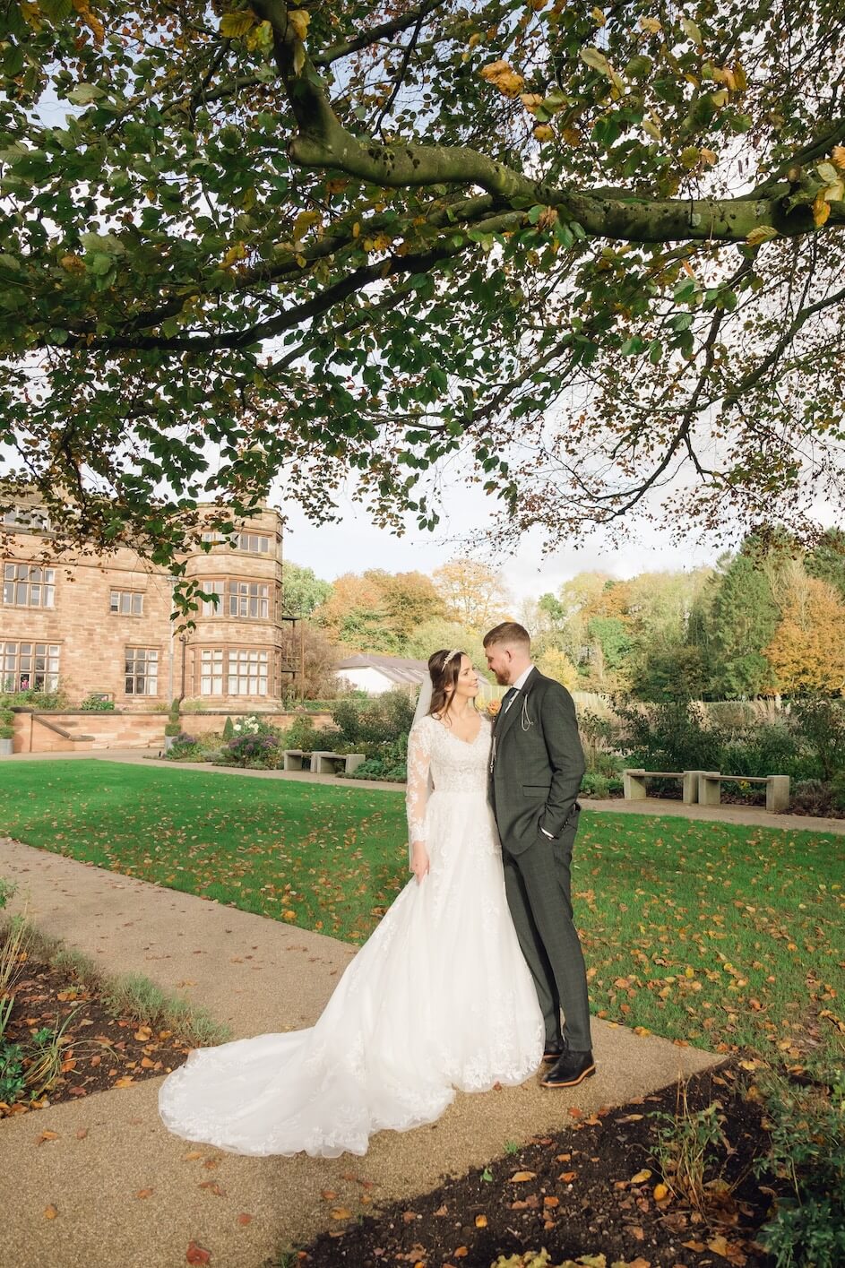 Bride and groom at Standon Hall
