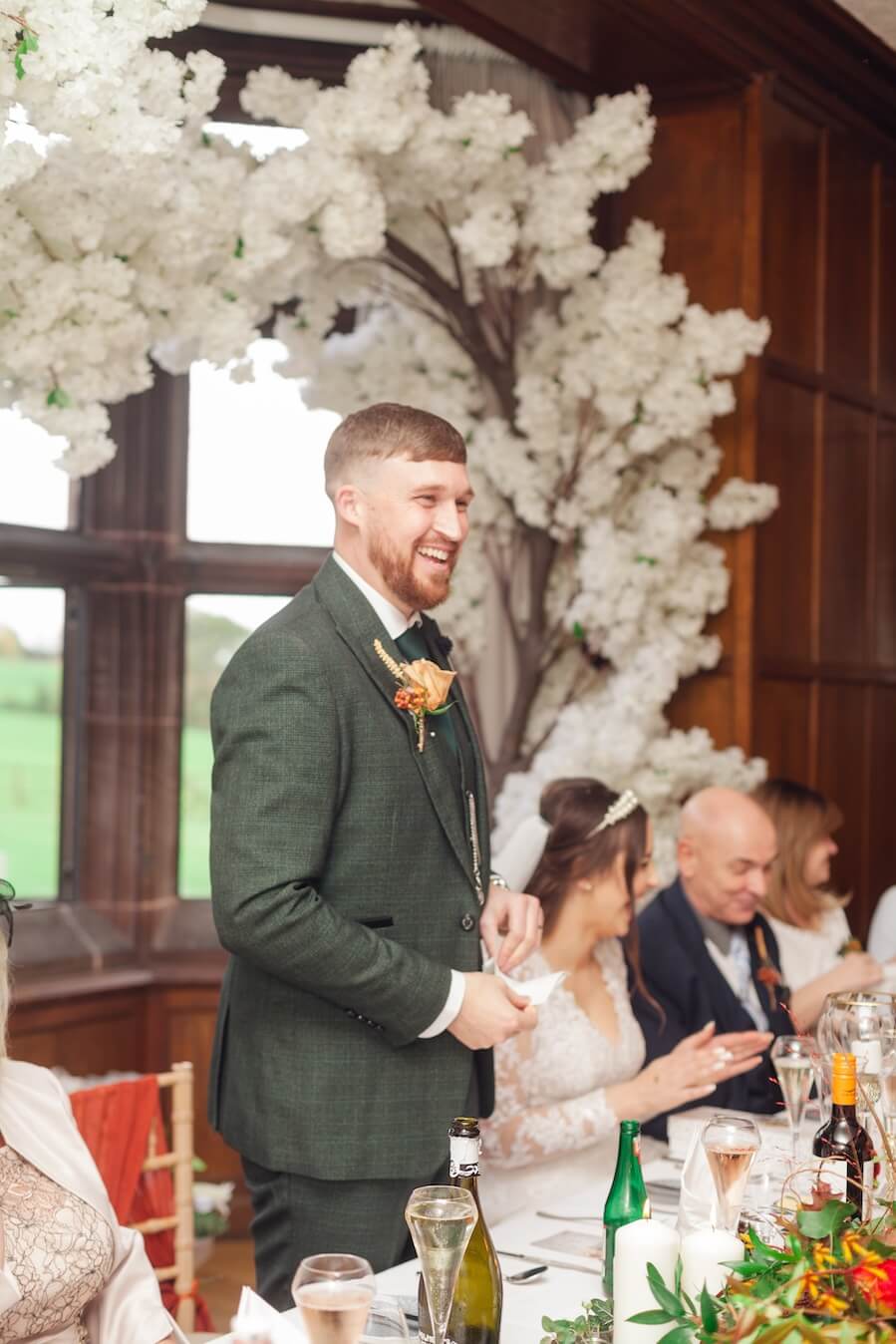 Wedding breakfast toast at Standon Hall