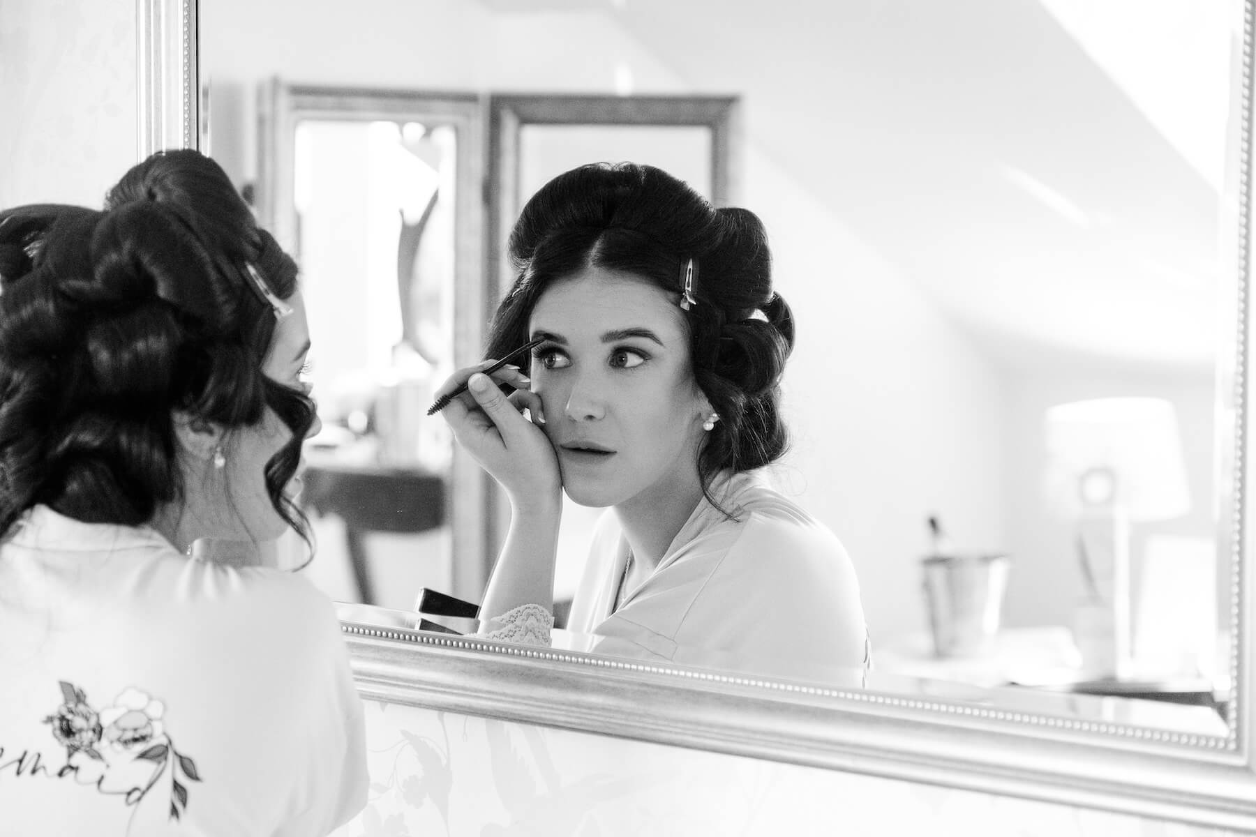 Bridal preparations at Warwick House wedding venue