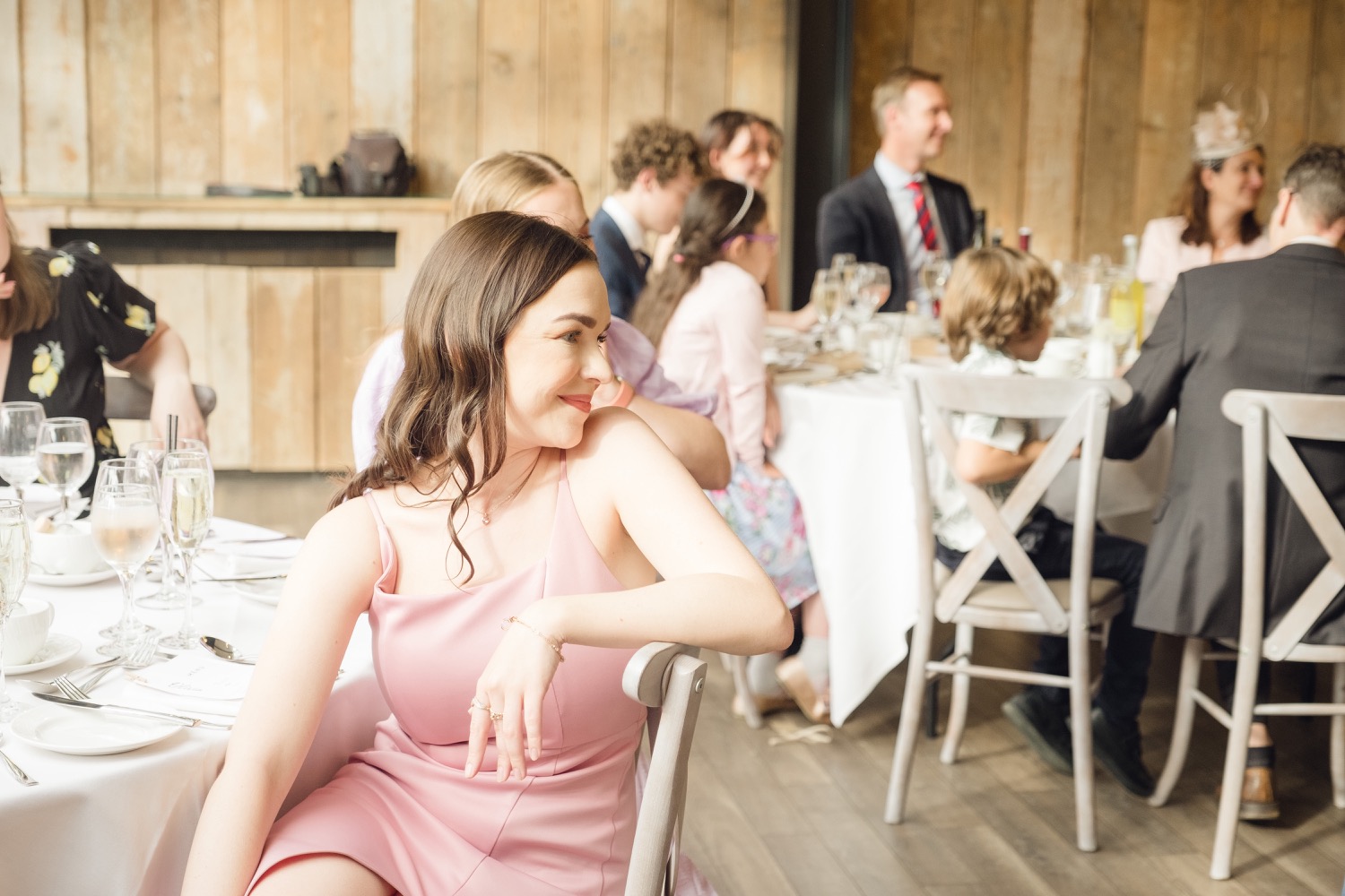 Wedding guest at Foxtail Barns