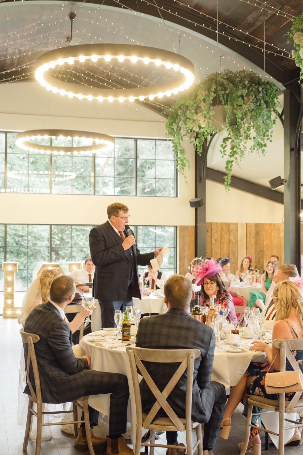 Father of the bride giving his speech at Foxtail Barns