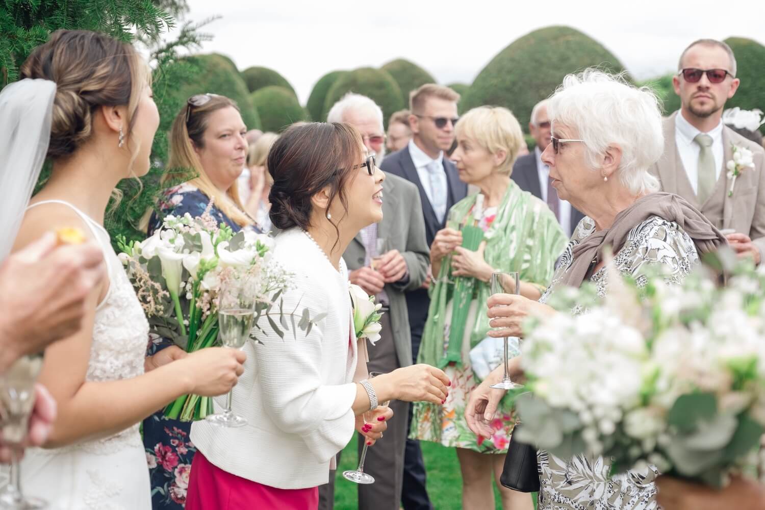 Guests chatting at the Birtsmorton Court drinks reception