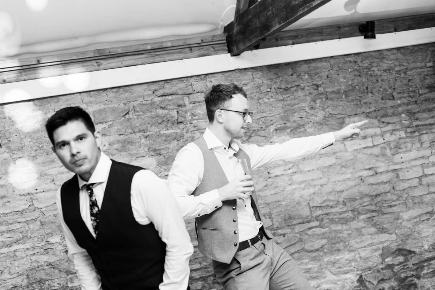 Groom dancing at the Birtsmorton Court evening reception