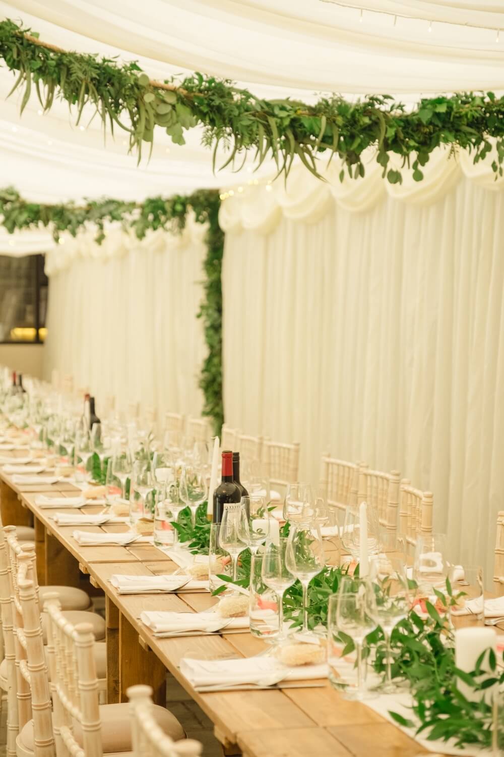 Table decoration at the Birtsmorton Court wedding breakfast