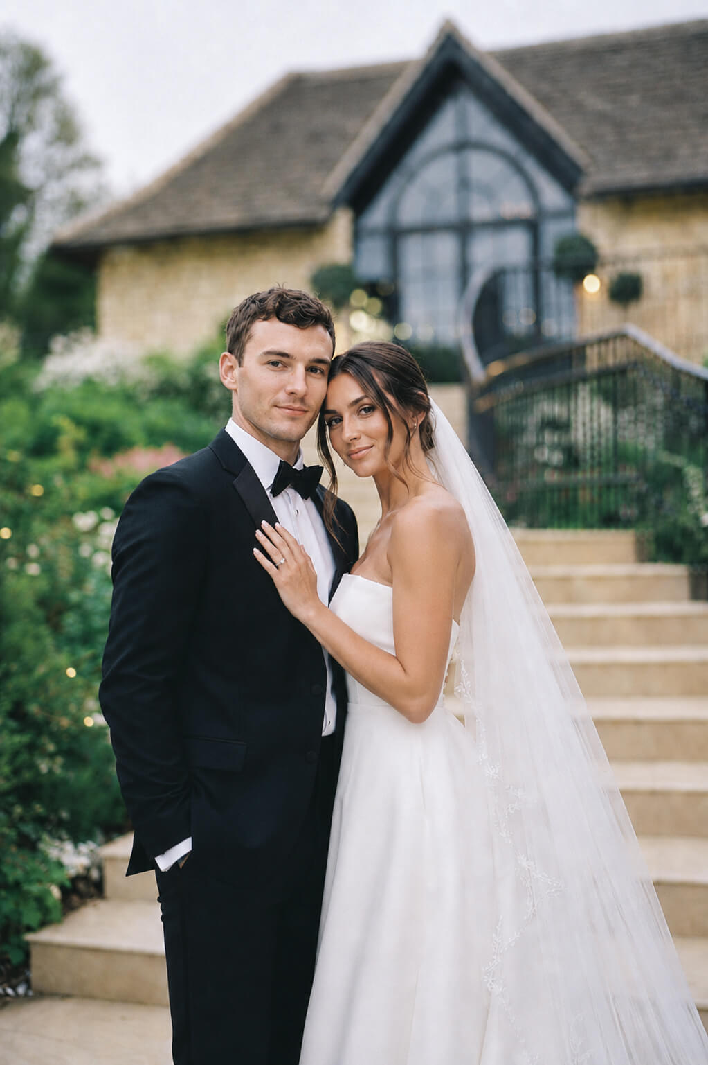 Bride and groom on their wedding day