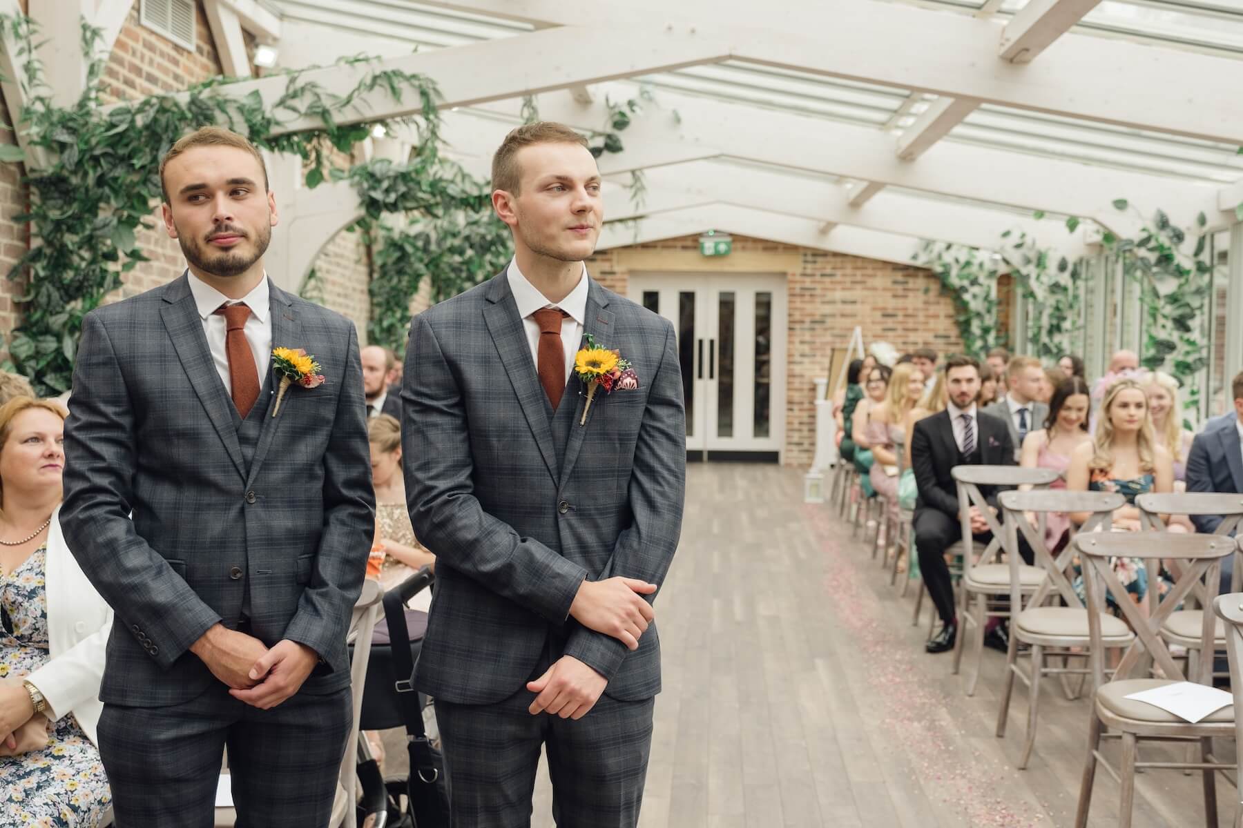 Wedding ceremony in the orangery at Foxtail Barns
