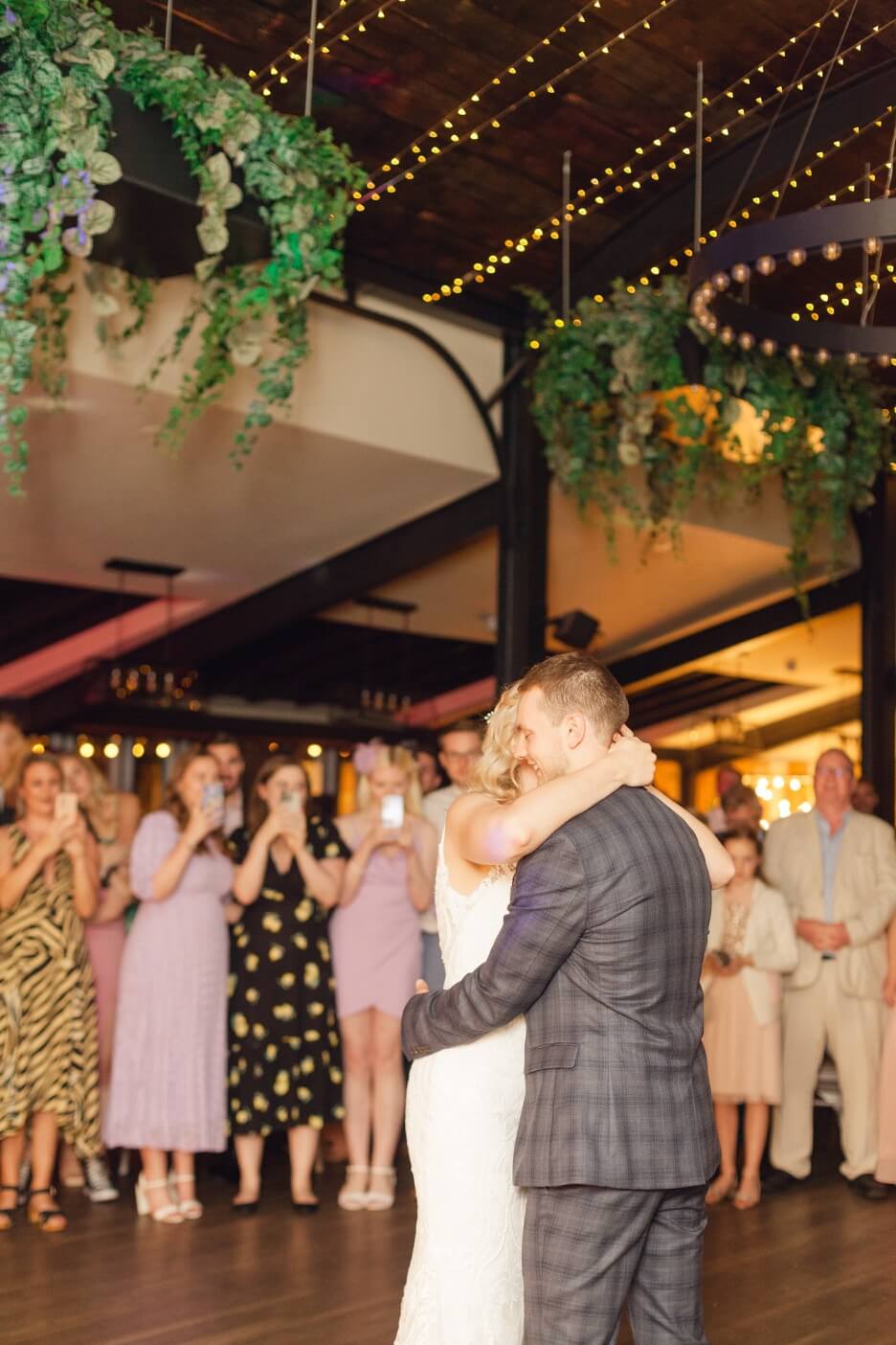 First dance in the party barn at Foxtail Barns