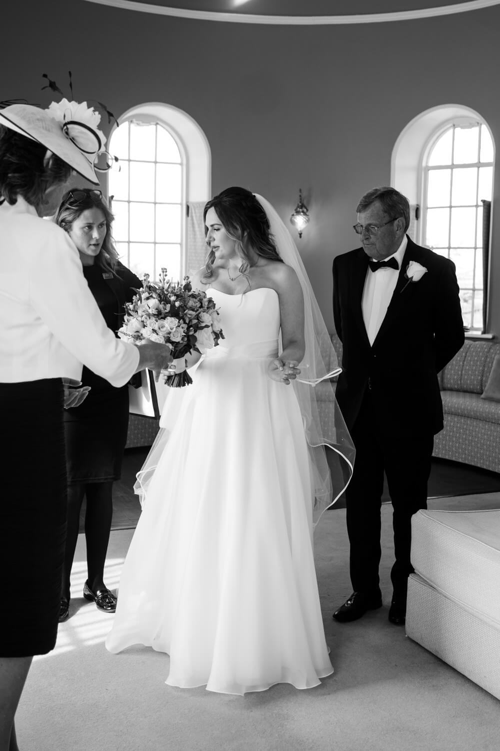 Candid moment during bridal preparations at Hawkstone Hall
