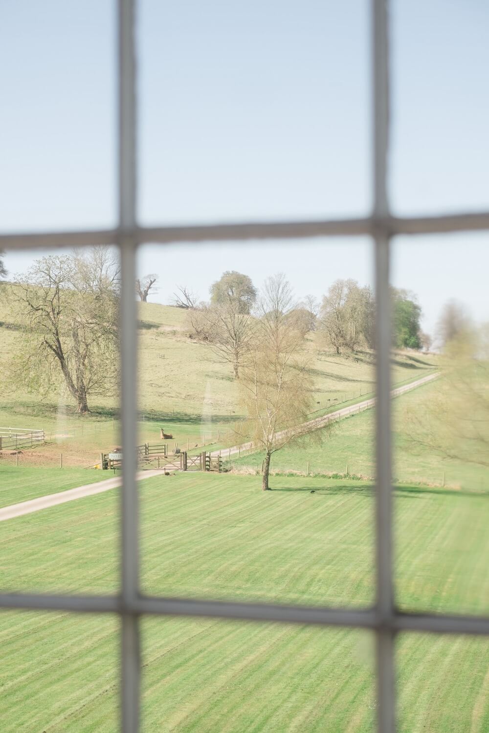 View over the gardens from the Bronte Bridal Wing at Hawkstone Hall