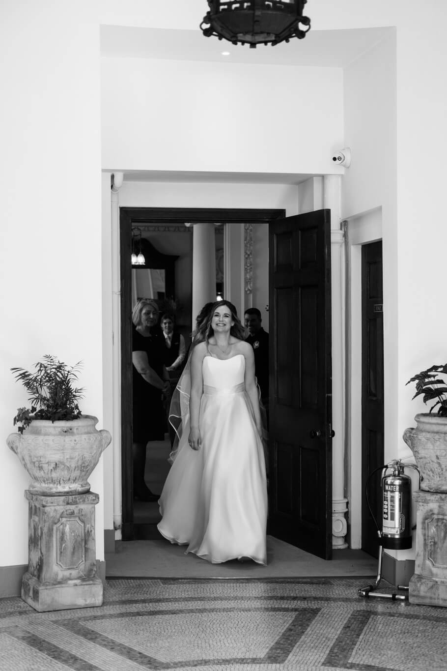 Bride ready for her ceremony at Hawkstone Hall