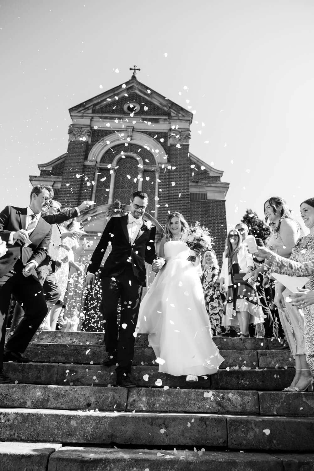Confetti celebration at Hawkstone Hall in Shropshire