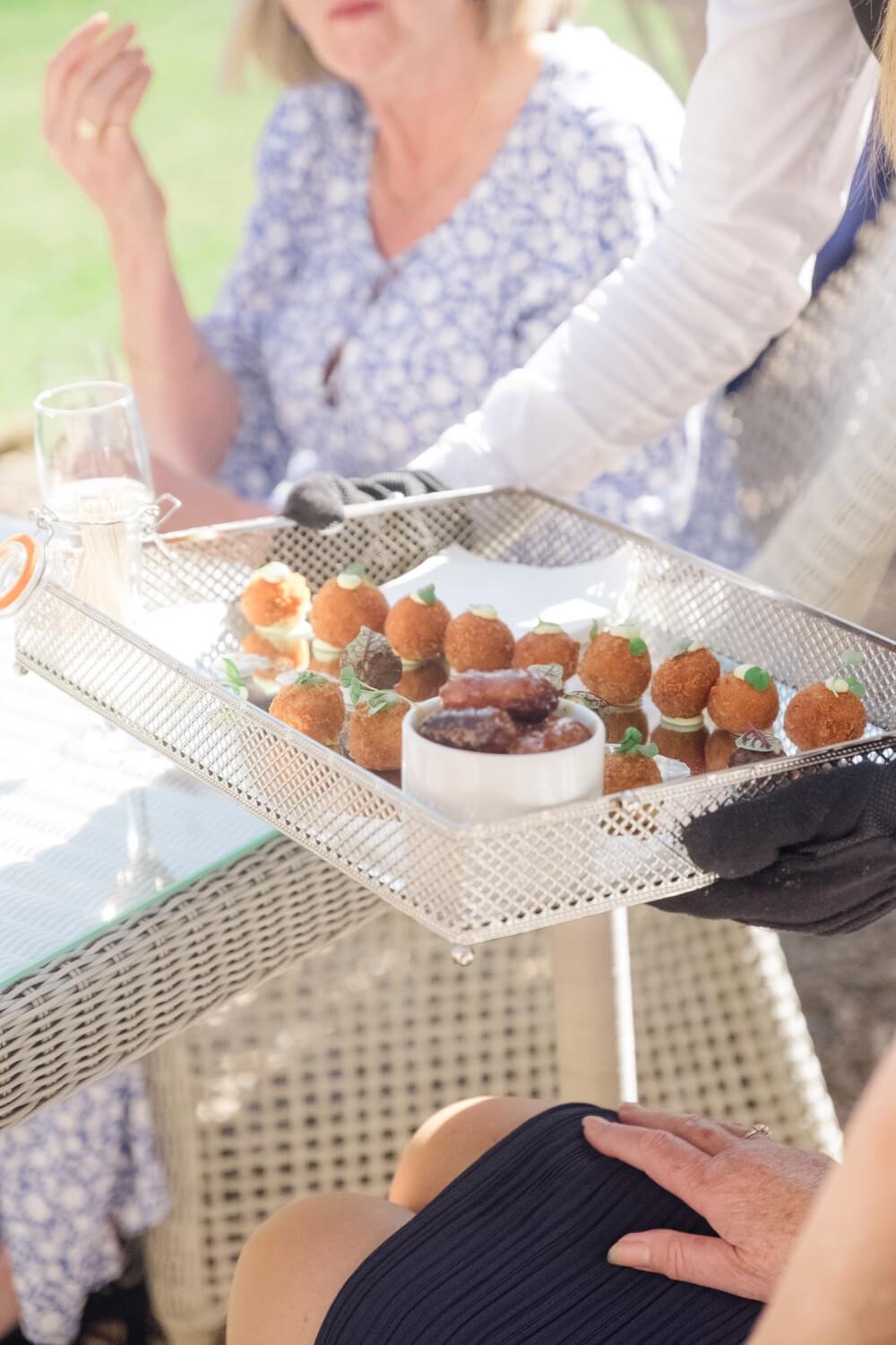 Canapes at the Hawkstone Hall drinks reception