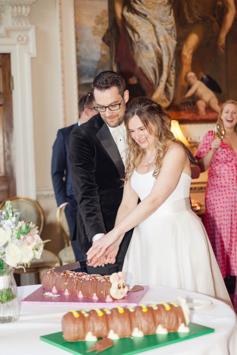 Cutting the cake at Hawkstone Hall