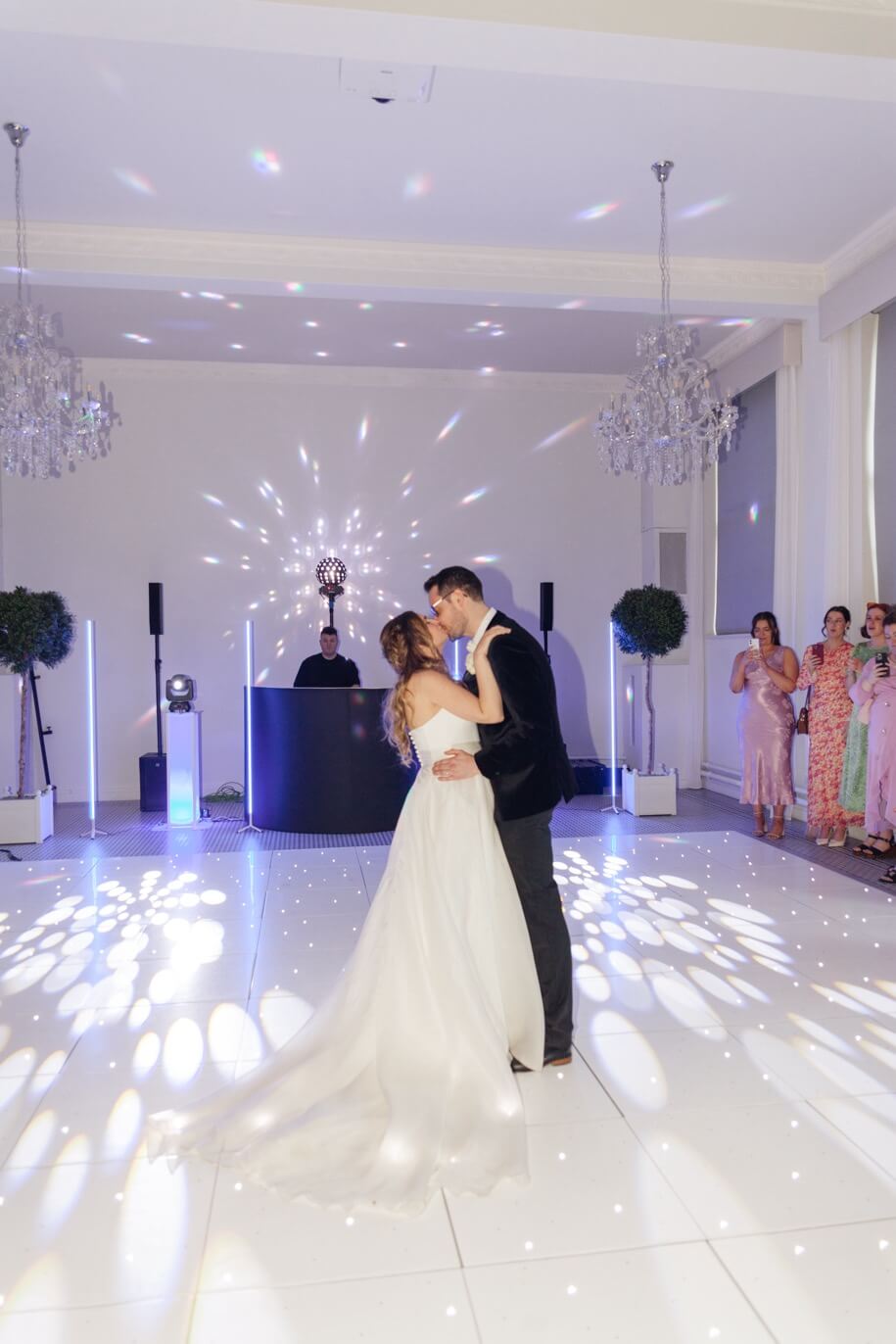 Bride and groom's first dance at Hawkstone Hall