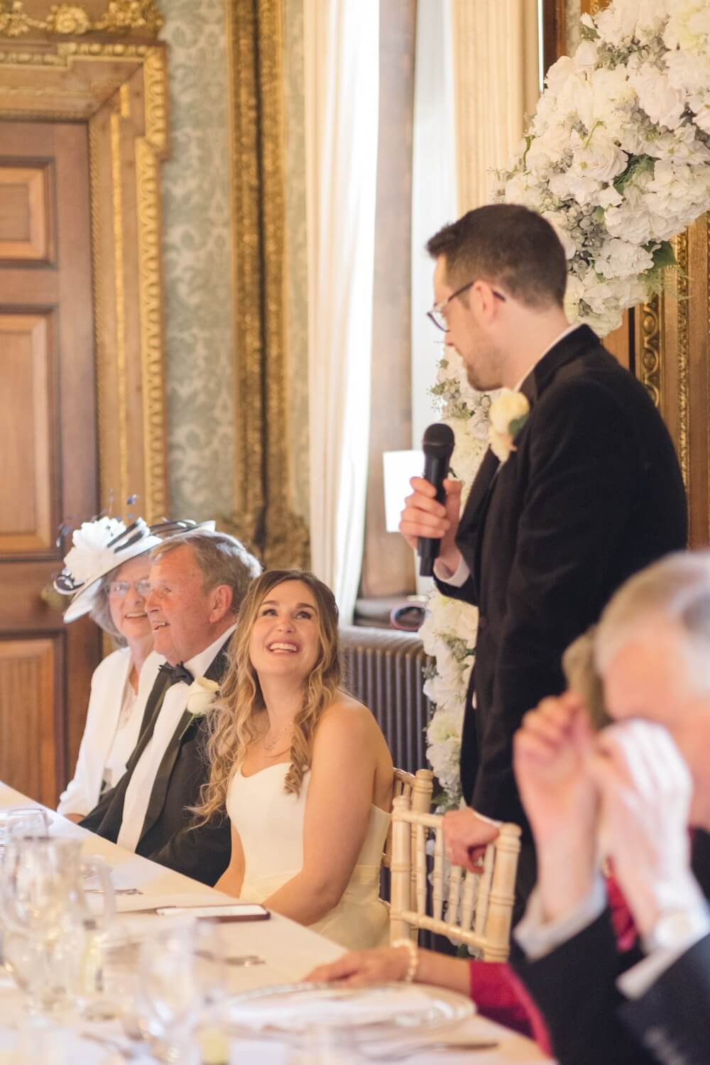 Groom giving his speech at Hawkstone Hall