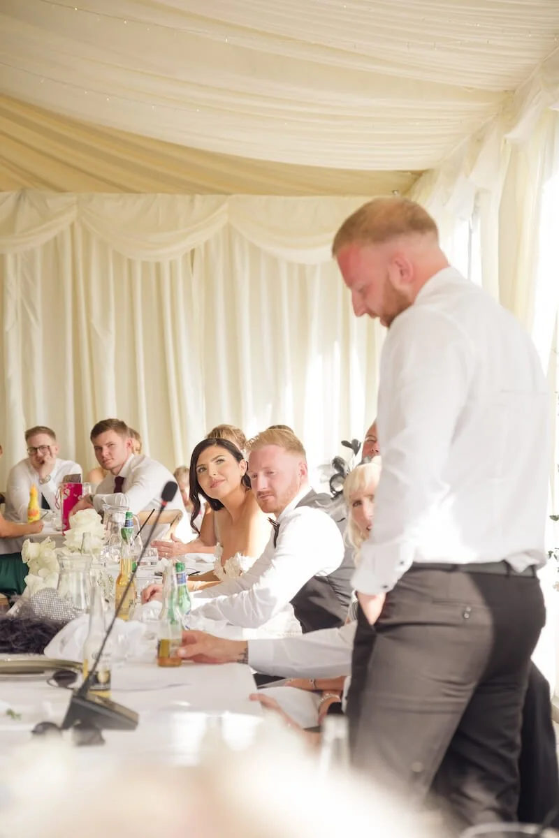 Best man giving his speech at Manor Hill House