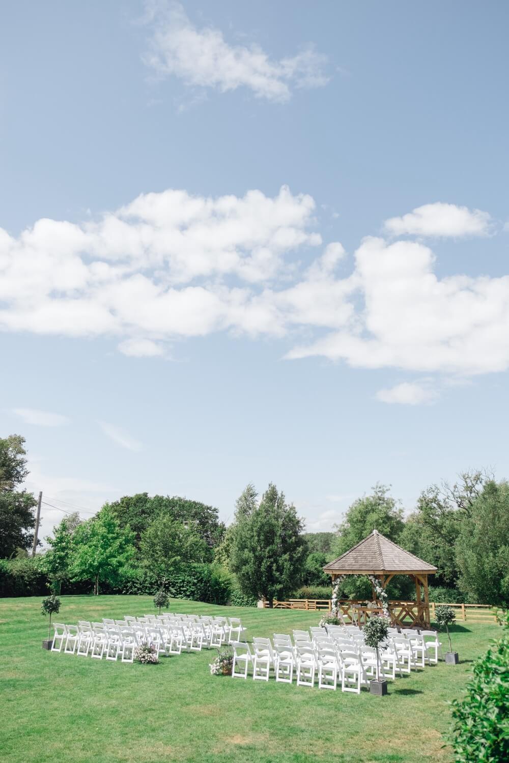 Outdoor ceremony area at Manor Hill House