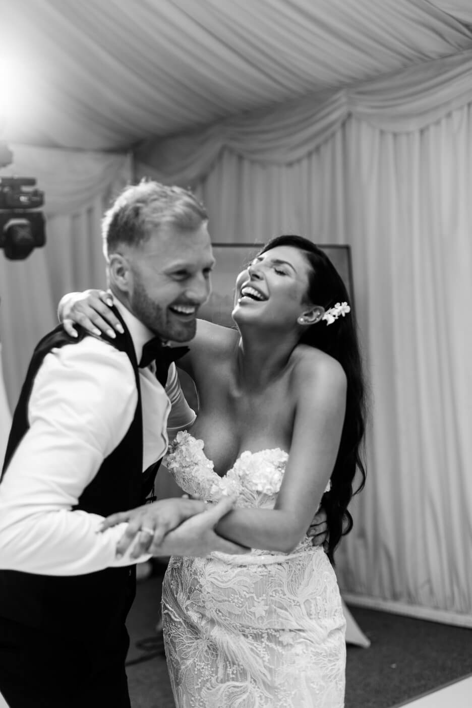 Bride and groom during their first dance at Manor Hill House