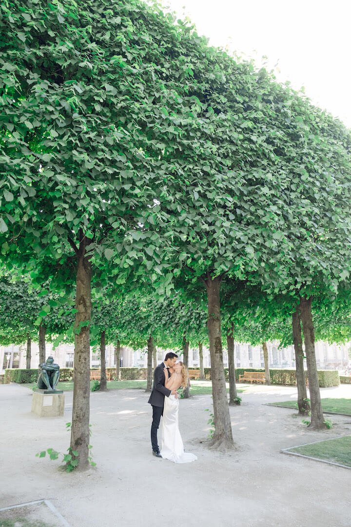 Engagement photos at the Tuileries Gardens in Paris