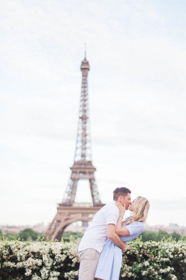 Paris engagement shoot by the Eiffel Tower, natural light photography