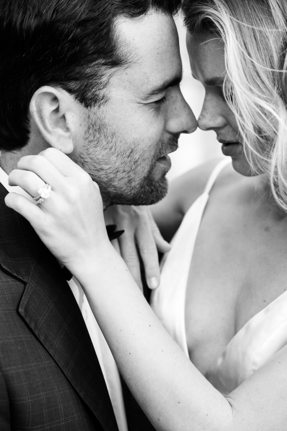 Black and white wedding photography, editorial style