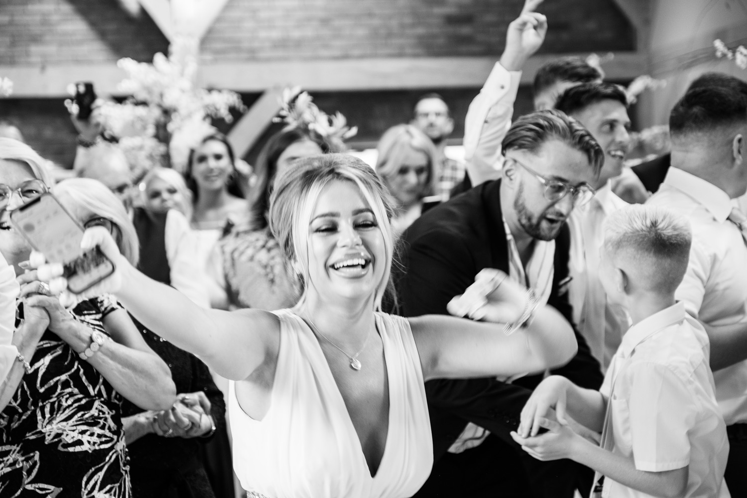 Guest dancing during the wedding breakfast entrance