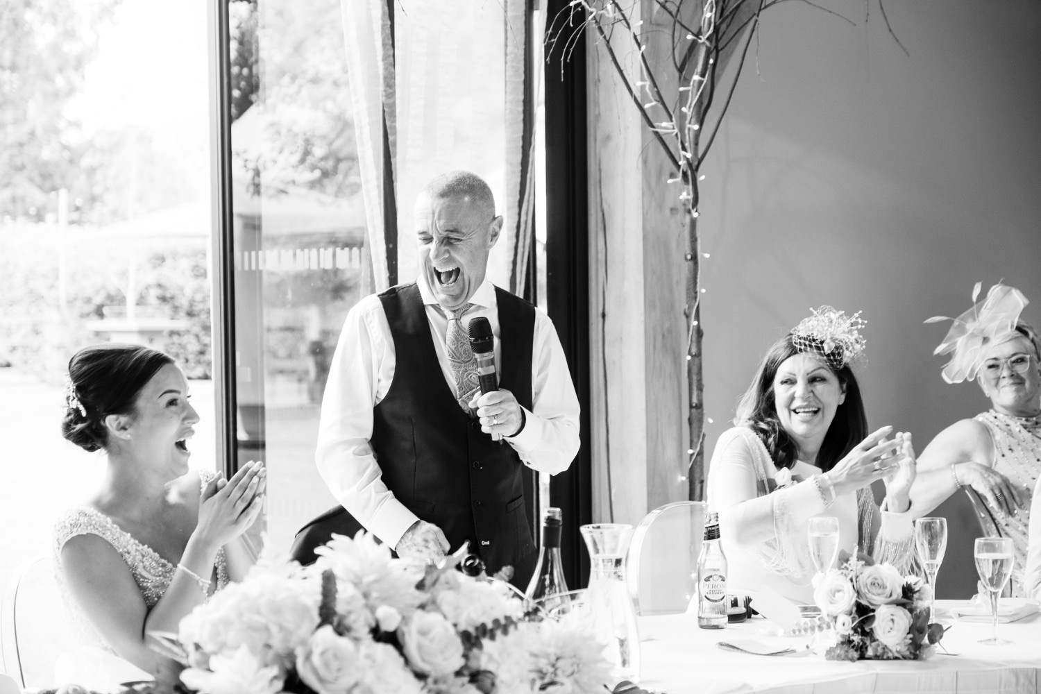 Father of the bride giving his speech at the Redhouse Barn wedding breakfast