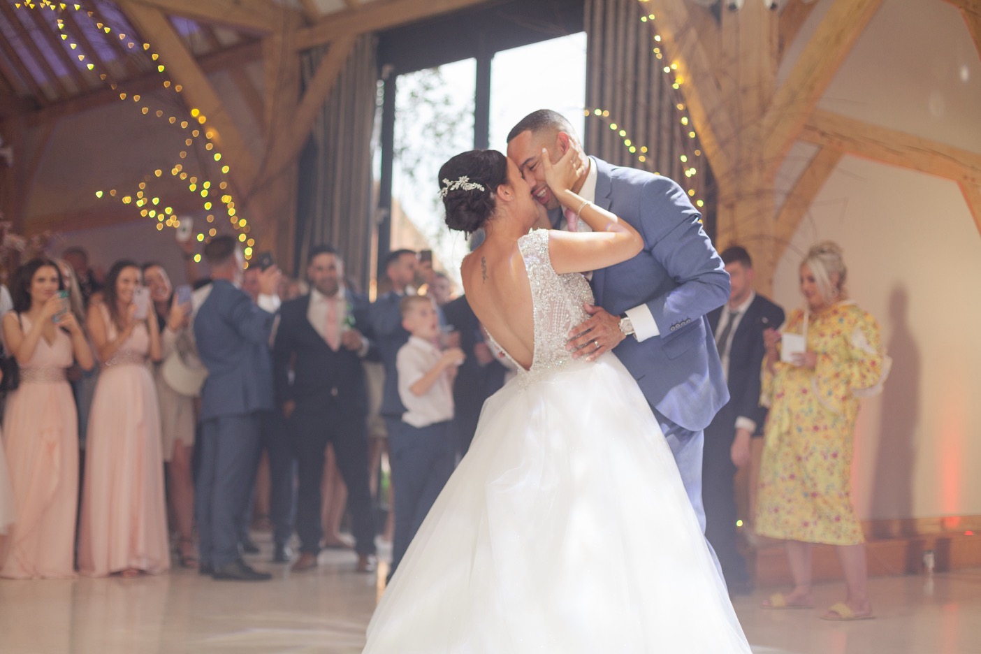 First dance in the timber barn at Redhouse Barn