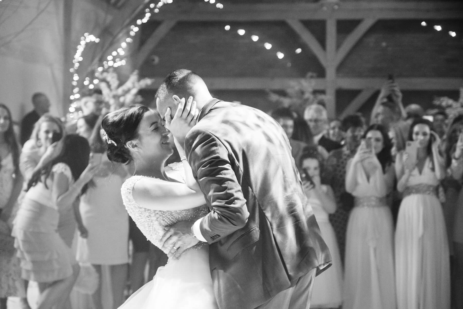 Evening reception in the timber barn at Redhouse Barn