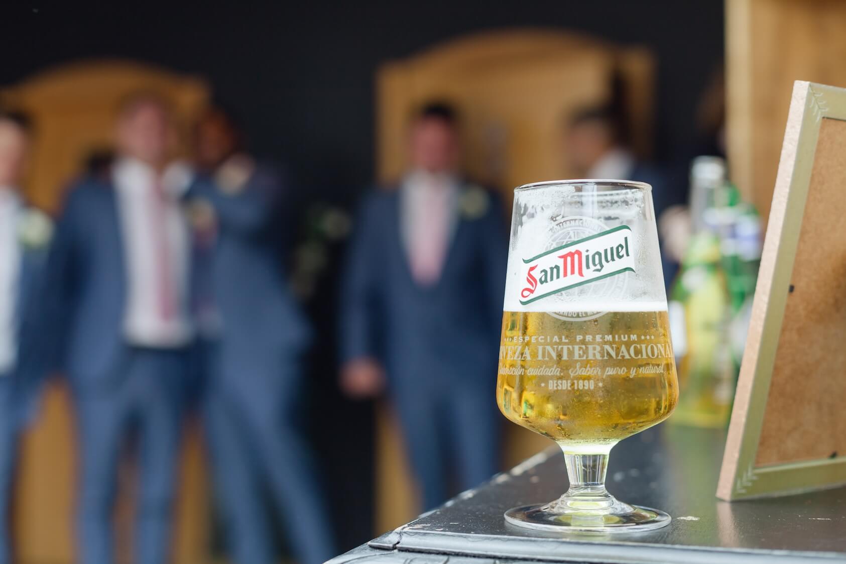 Drinks reception in the courtyard and gardens at Redhouse Barn