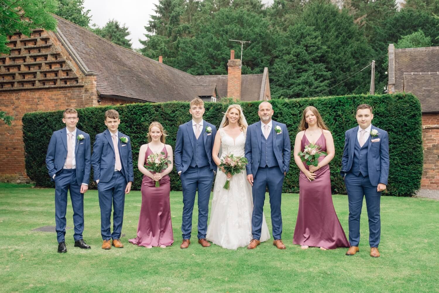 Guests gathered for a group photograph at Shustoke Barn