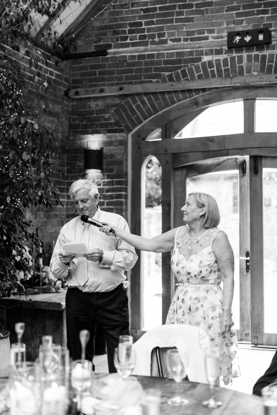 Father of the bride giving his speech at Shustoke Barn