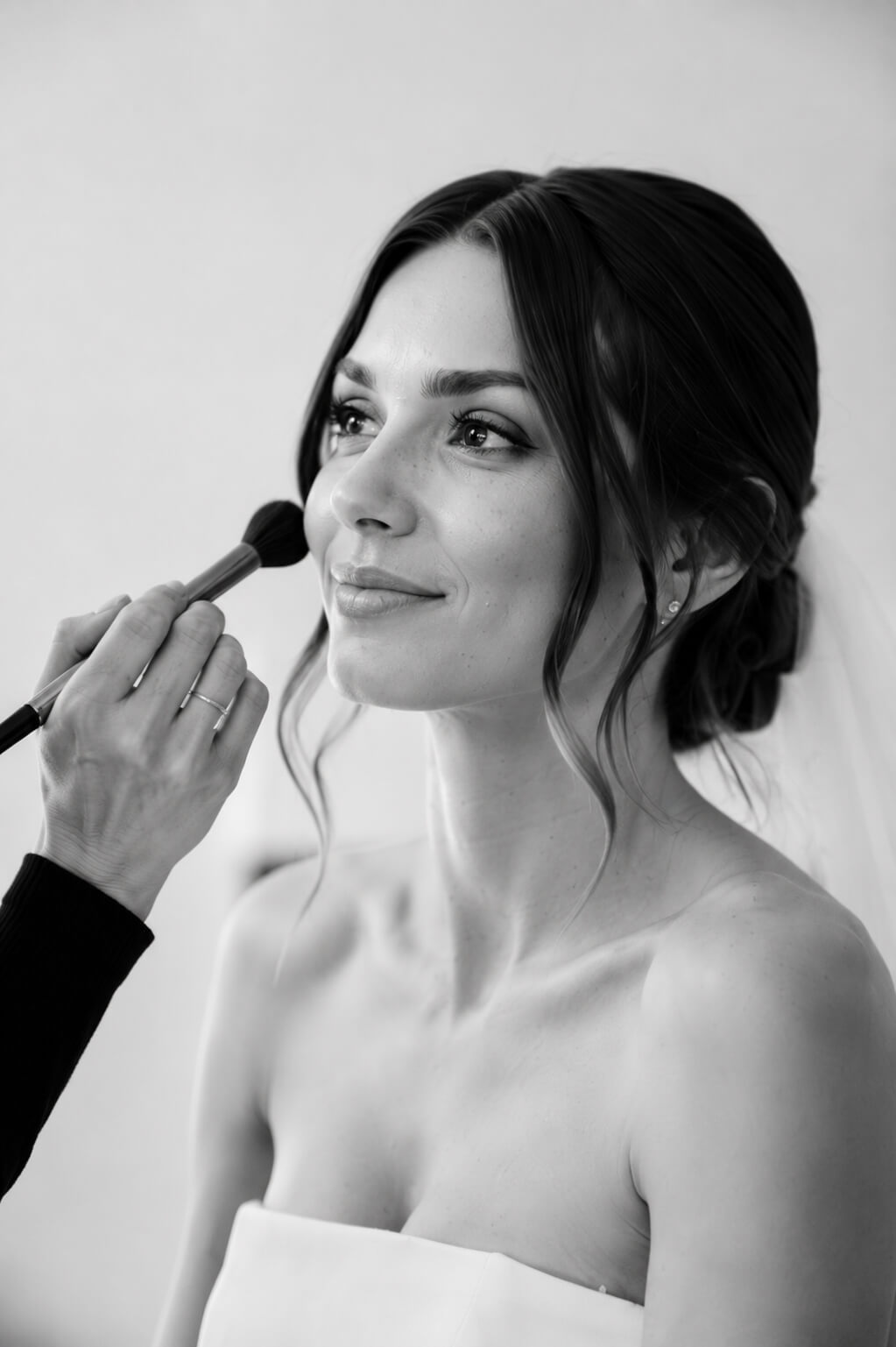 Bride having her makeup done