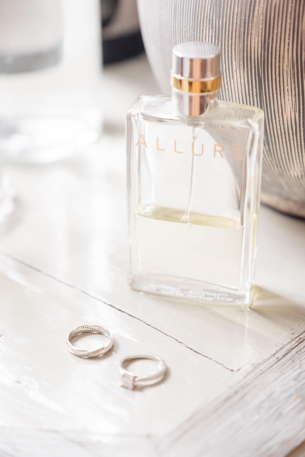 Wedding perfume and ring details