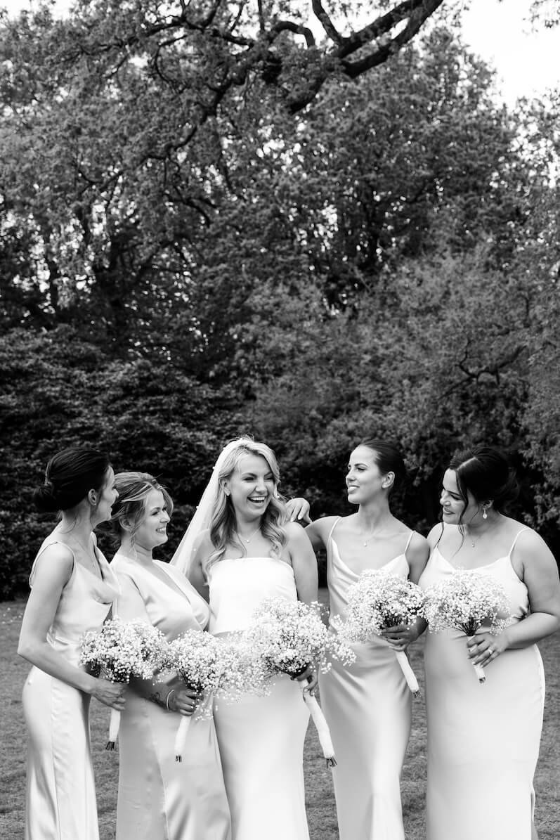 The couple with their bridal party
