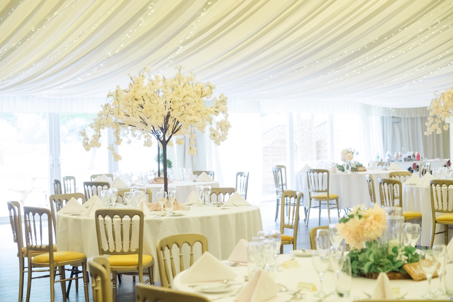 The wedding breakfast room at Netley Hall
