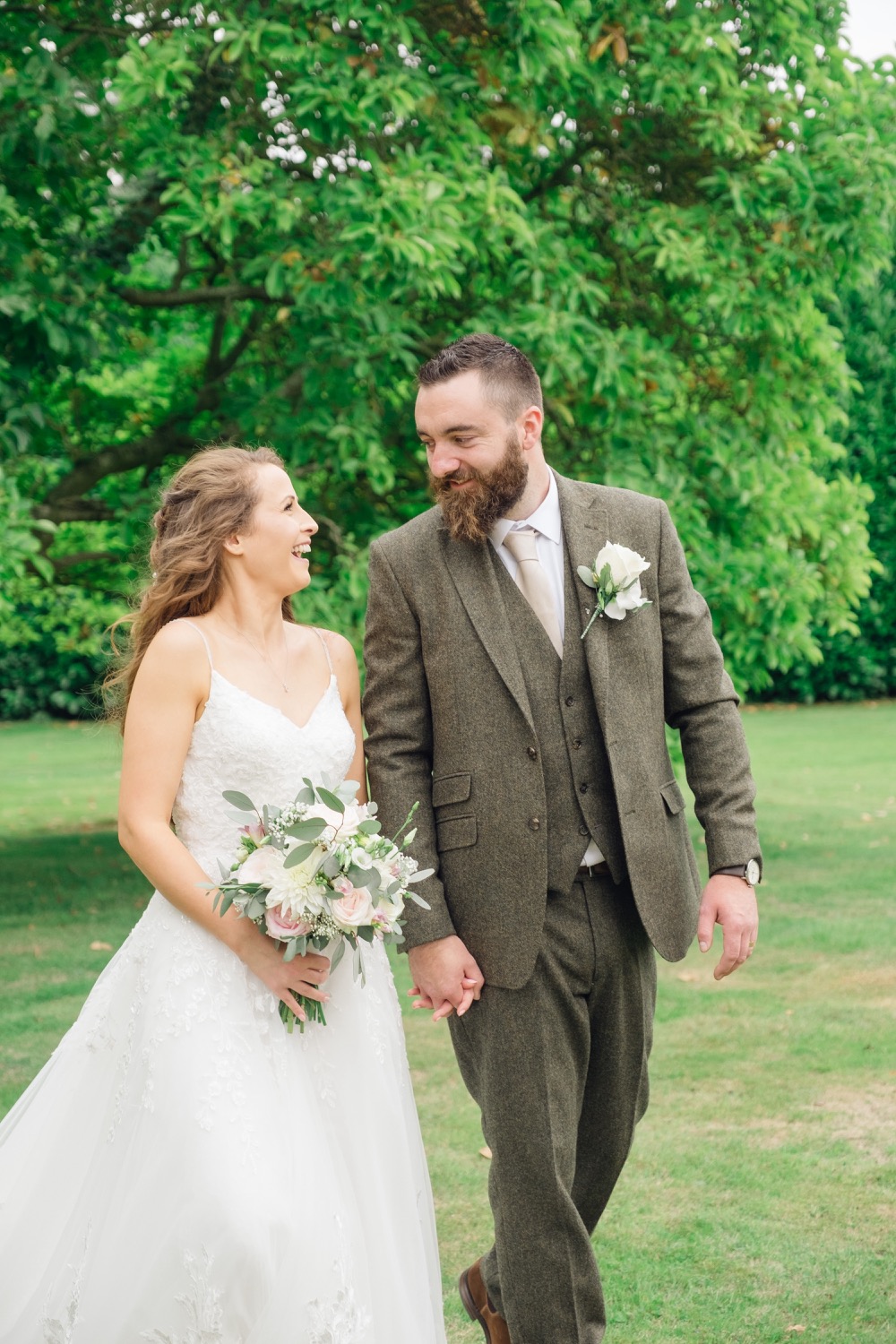 The couple during their portraits at Netley Hall