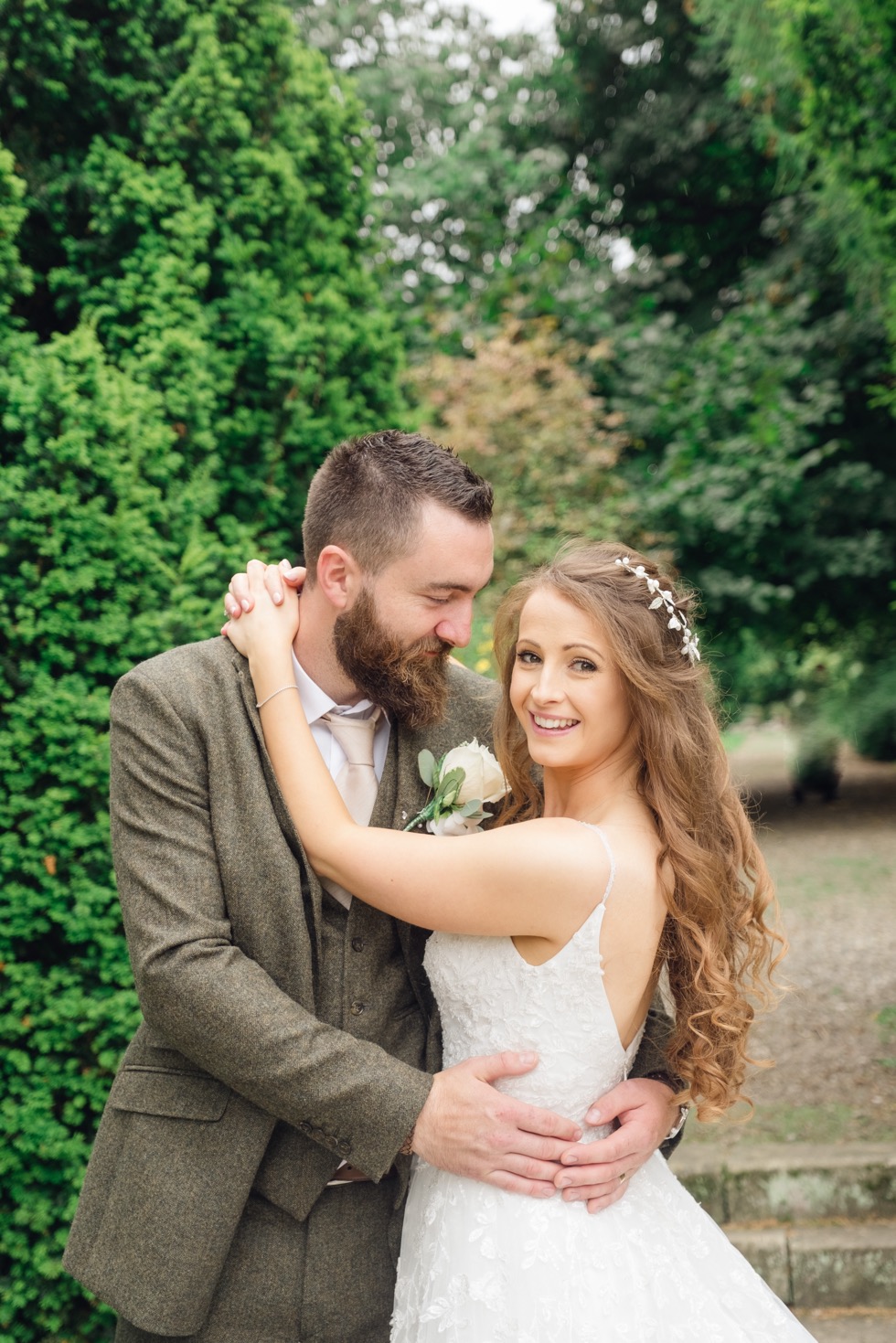 The newlyweds at Netley Hall