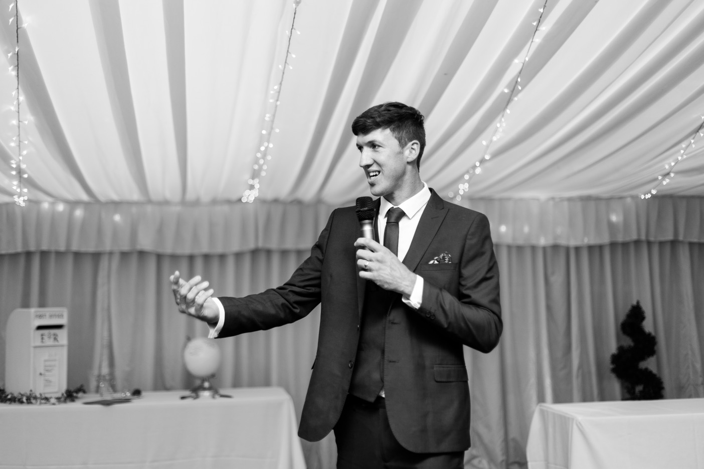 The best man during the speeches at Netley Hall