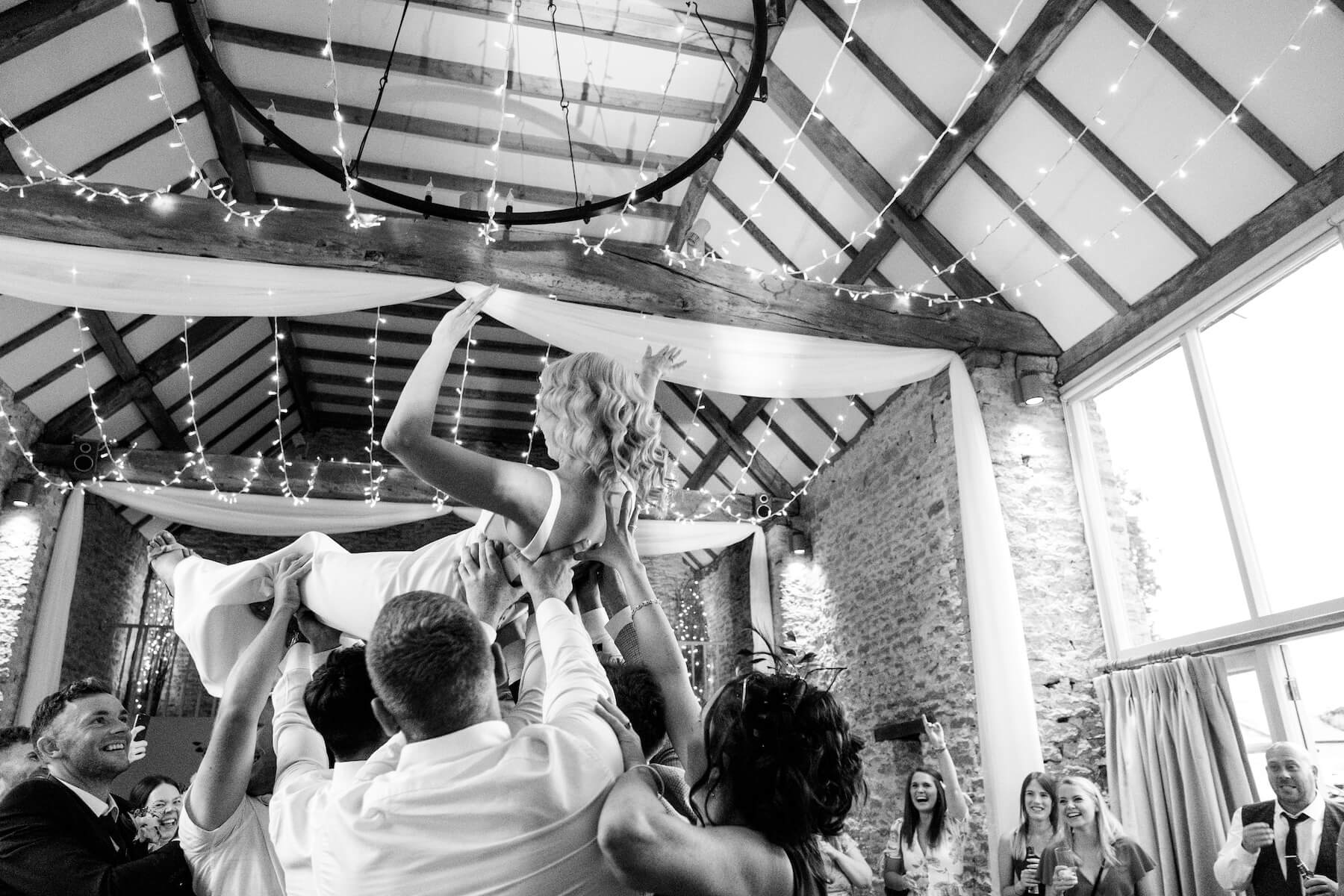 Evening reception at The Great Barn, Aynho