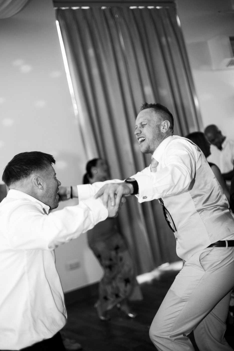 A guest on the dancefloor at Mythe Barn