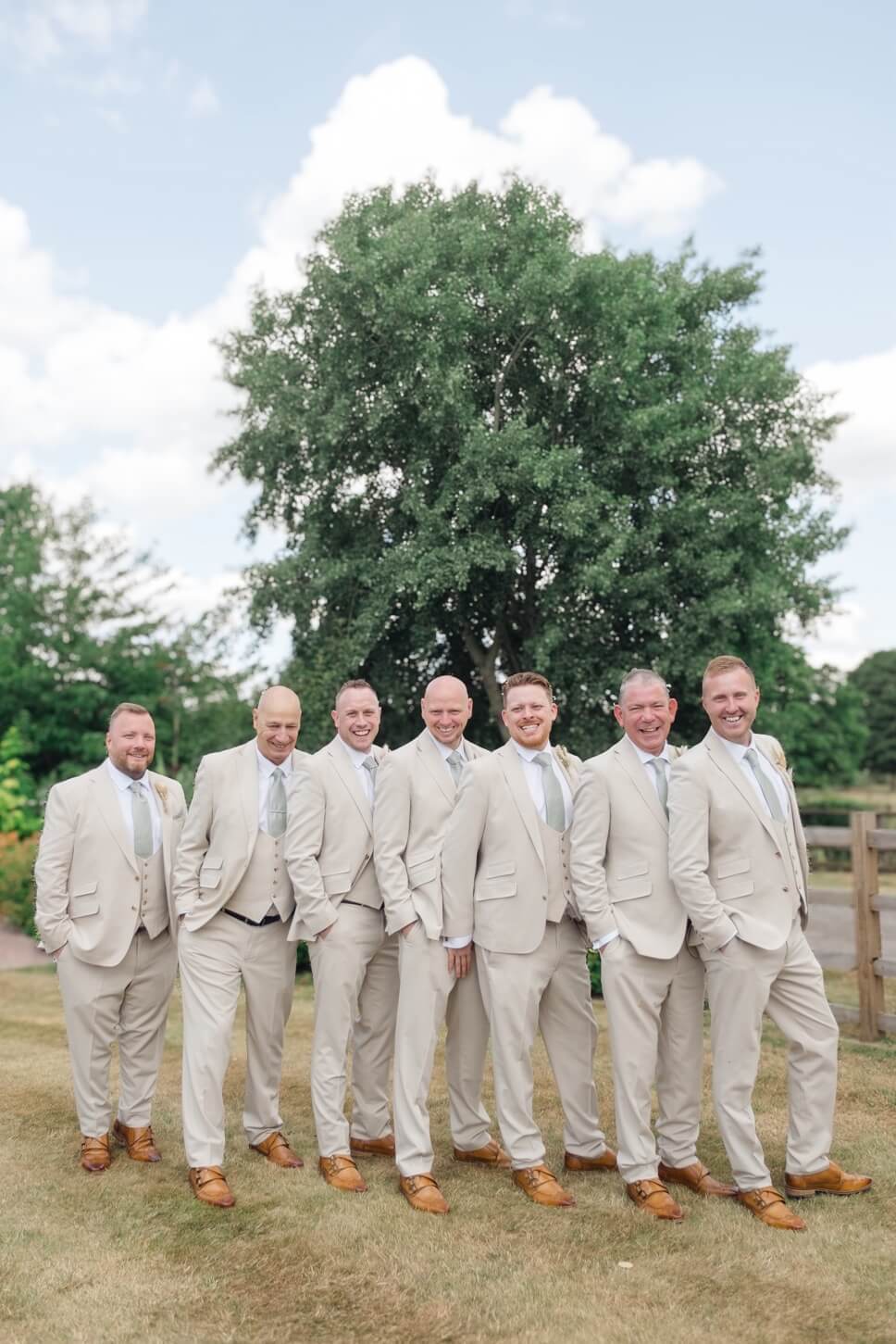 The groom's party together at Mythe Barn