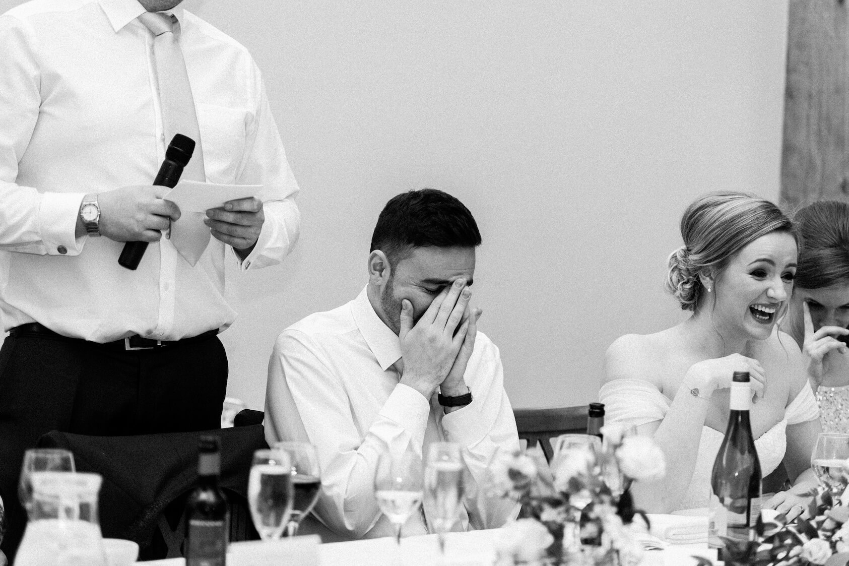 Speeches during the wedding breakfast at The Mill Barns