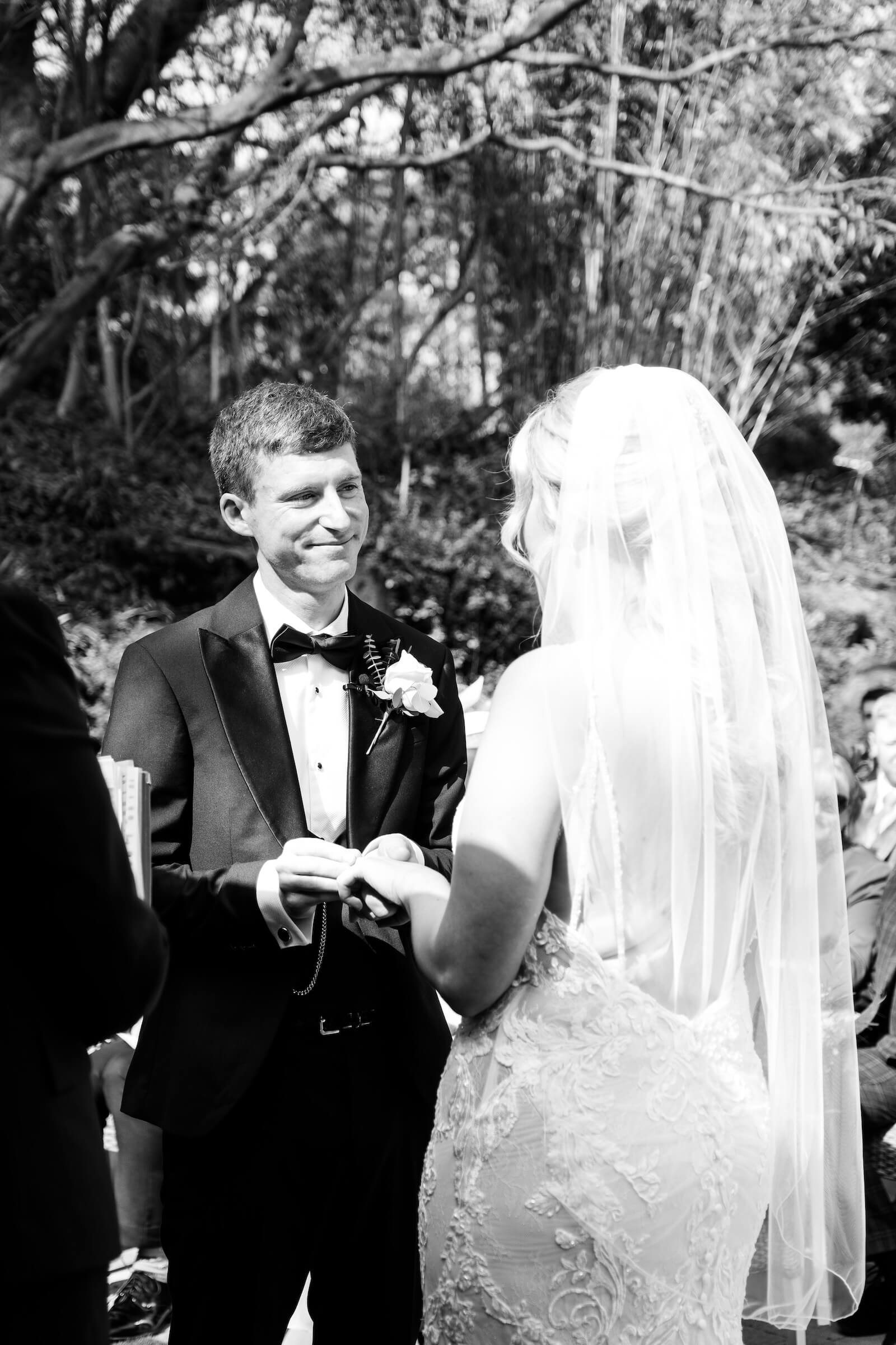 Ceremony at Moxhull Hall in the outdoor Secret Garden